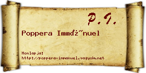 Poppera Immánuel névjegykártya